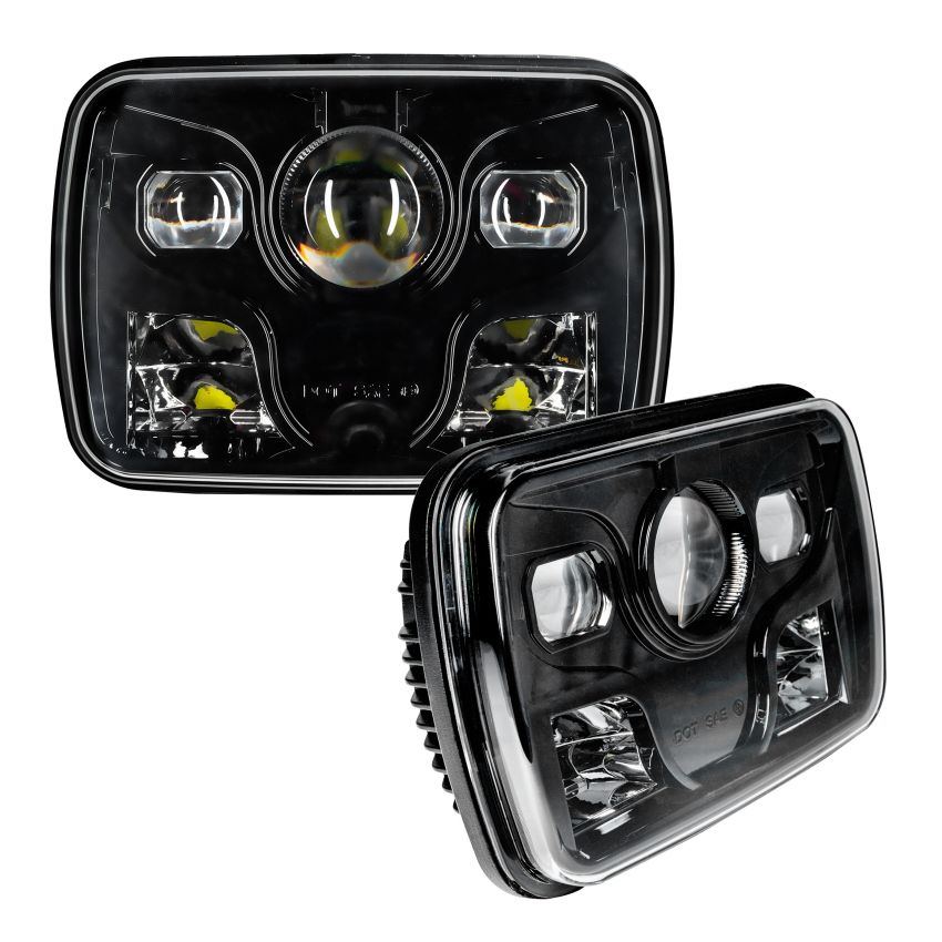 Oracle Lighting 6919-001 7x6 in. 40W Replacement LED Headlight, Black Bezel, 6000K, Pair