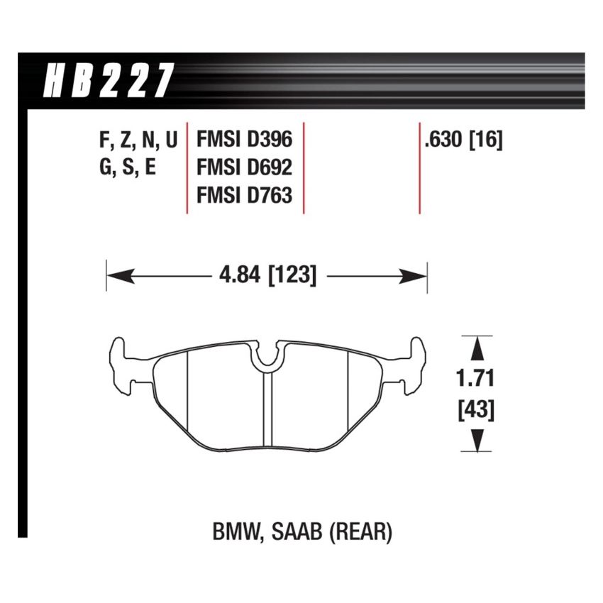 Hawk Performance HB227U.630 DTC-70 Disc Brake Pad