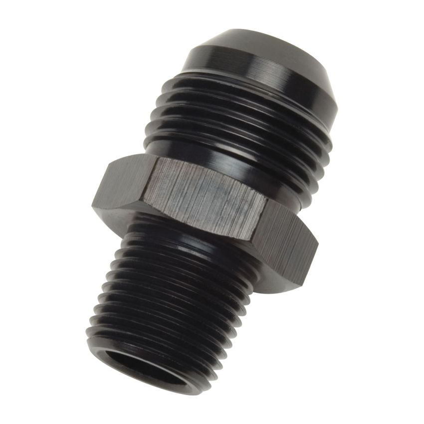 Russell Performance -10 AN to 1/2in NPT Straight Flare to Pipe (Black)