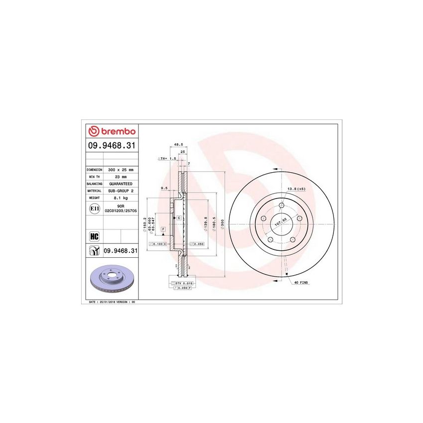 Brembo KT00634 Brembo ceramic brake pad and UV coated vented  brake disc kit