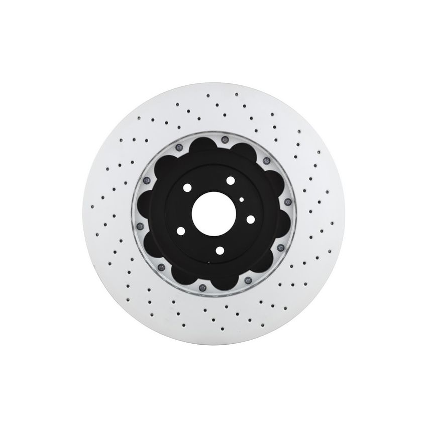 Brembo 09.A187.13 Premium Floating Two Piece UV Coated Vented Drilled And Slotted Brake Rotor