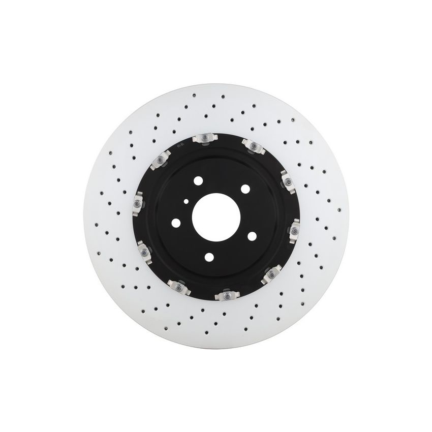 Brembo 09.A187.13 Premium Floating Two Piece UV Coated Vented Drilled And Slotted Brake Rotor