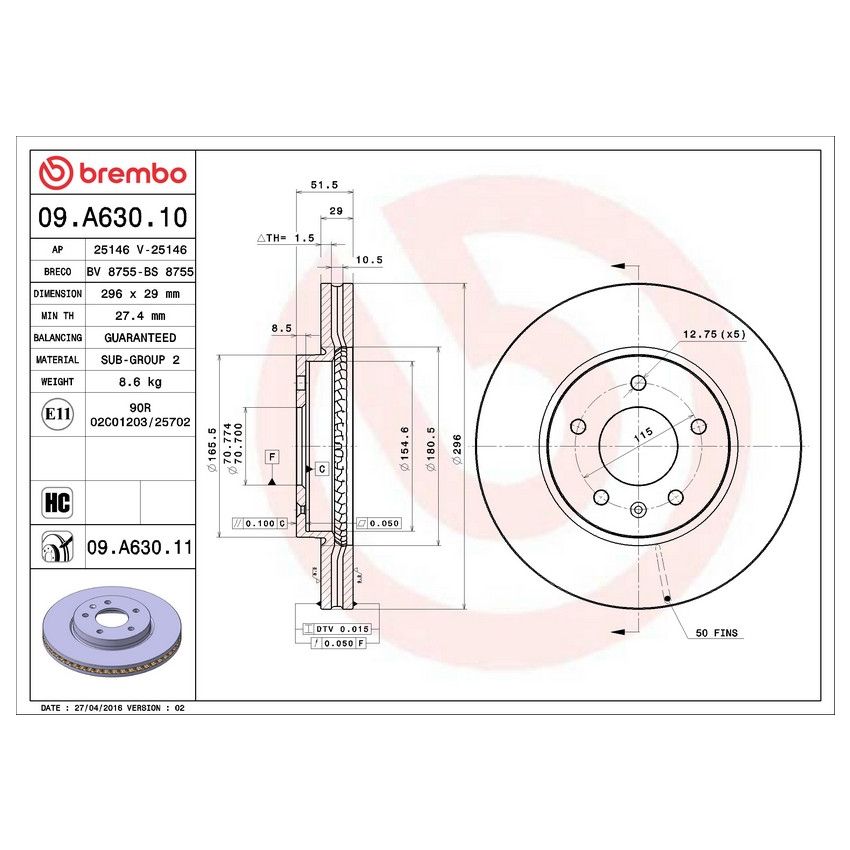 Brembo 09.A630.10