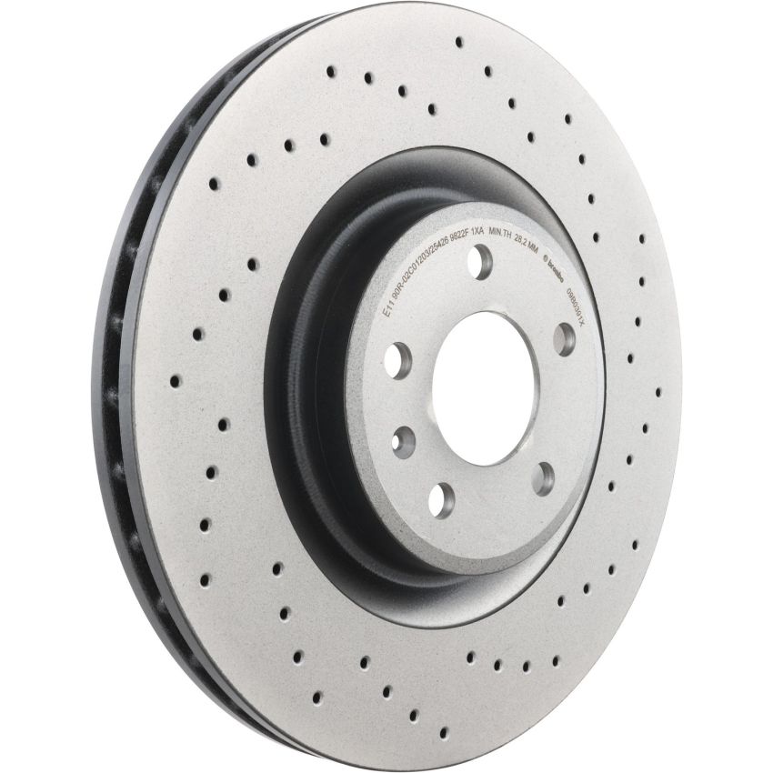 Brembo KTX4055 Brembo low-met brake pad and Xtra vented drilled brake disc kit