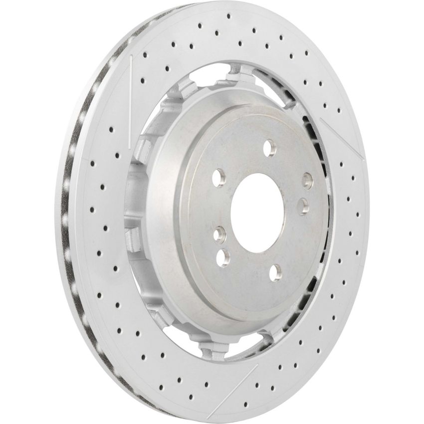Brembo 09.C128.33 Premium Dual Cast Vented Drilled/Grooved UV Coated Brake Rotor