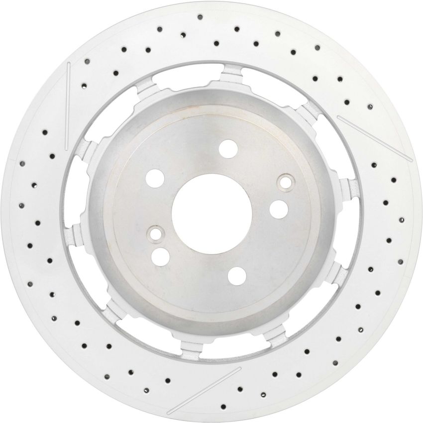 Brembo 09.C128.33 Premium Dual Cast Vented Drilled/Grooved UV Coated Brake Rotor