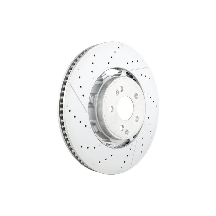 Brembo 09.D411.33 Premium Dual Cast Vented Drilled/Grooved UV Coated Brake Rotor
