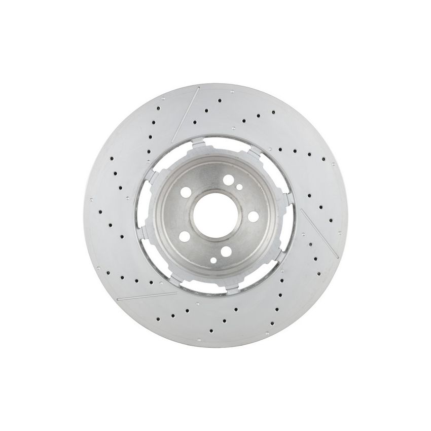 Brembo 09.D411.33 Premium Dual Cast Vented Drilled/Grooved UV Coated Brake Rotor