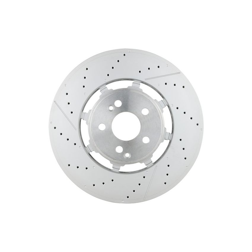 Brembo 09.D411.33 Premium Dual Cast Vented Drilled/Grooved UV Coated Brake Rotor