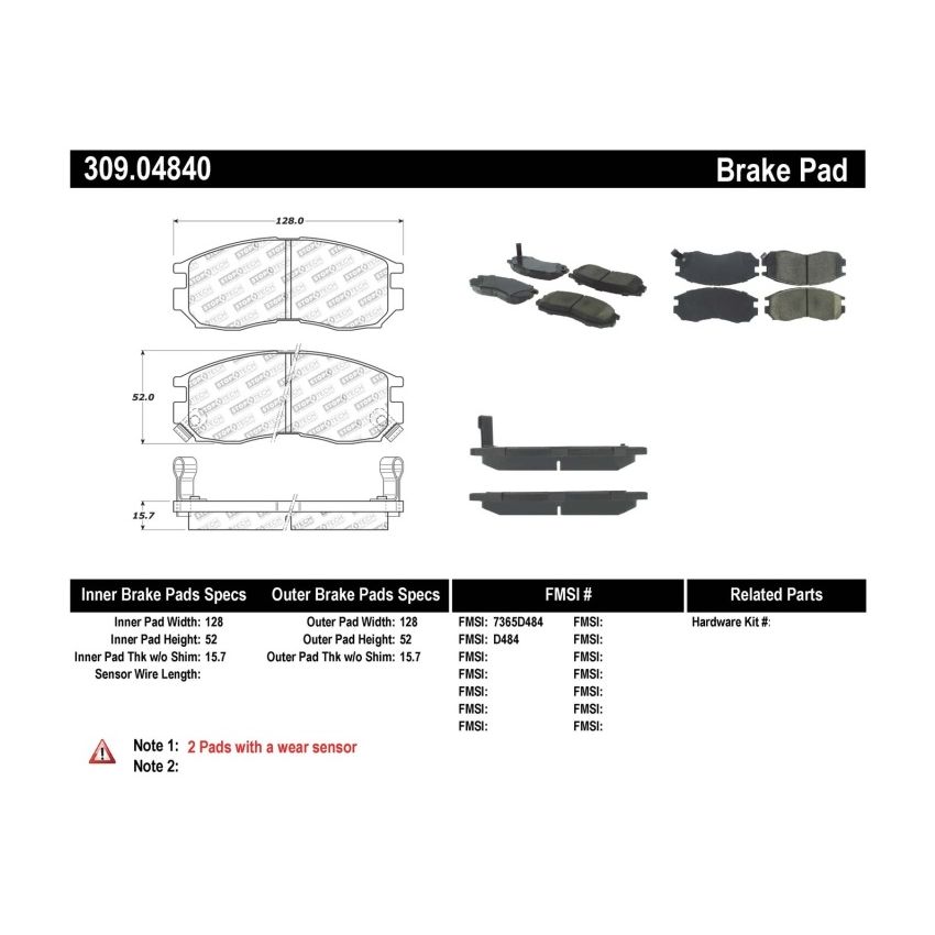 Stoptech 309.04840 Performance 4/89-99 Mitsubishi Eclipse GST Front Brake Pads