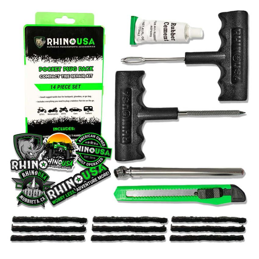Rhino USA RNO-PLUG-PACK 14-Piece Compact Tire Repair Plug Kit