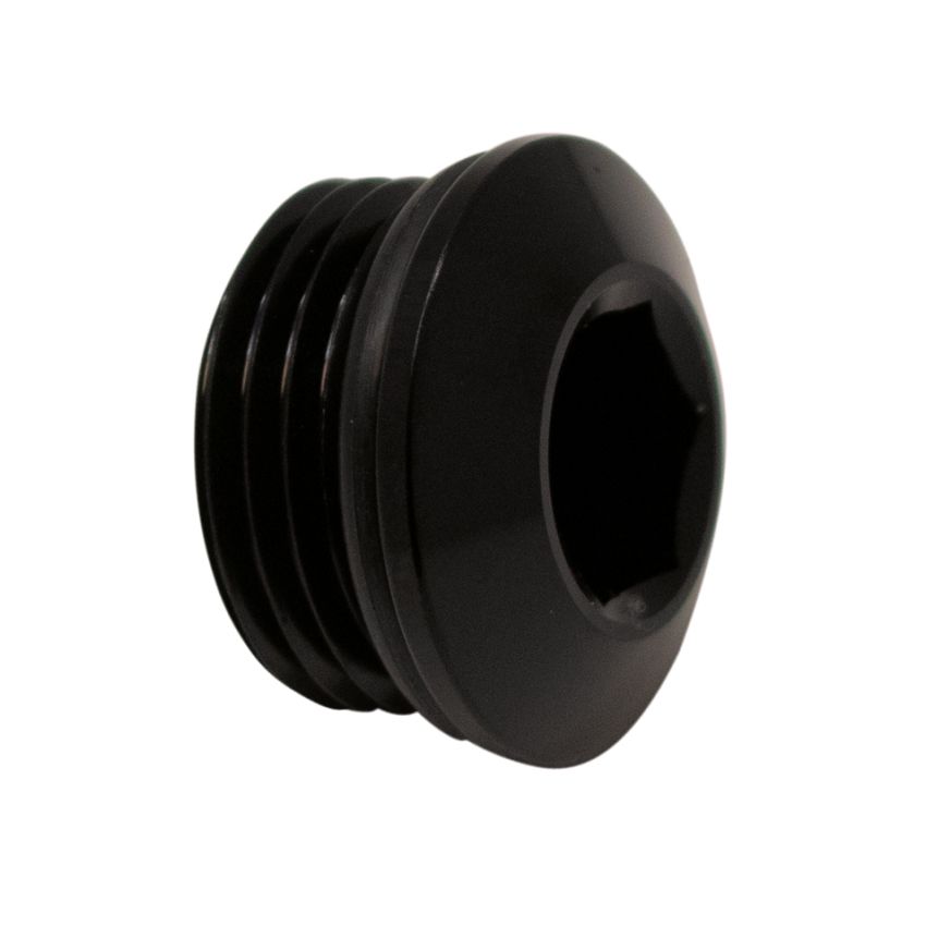 DeatschWerks 8AN ORB Male Plug Low Profile Internal Allen/Hex (Incl O-Ring) Anodized Matte Black