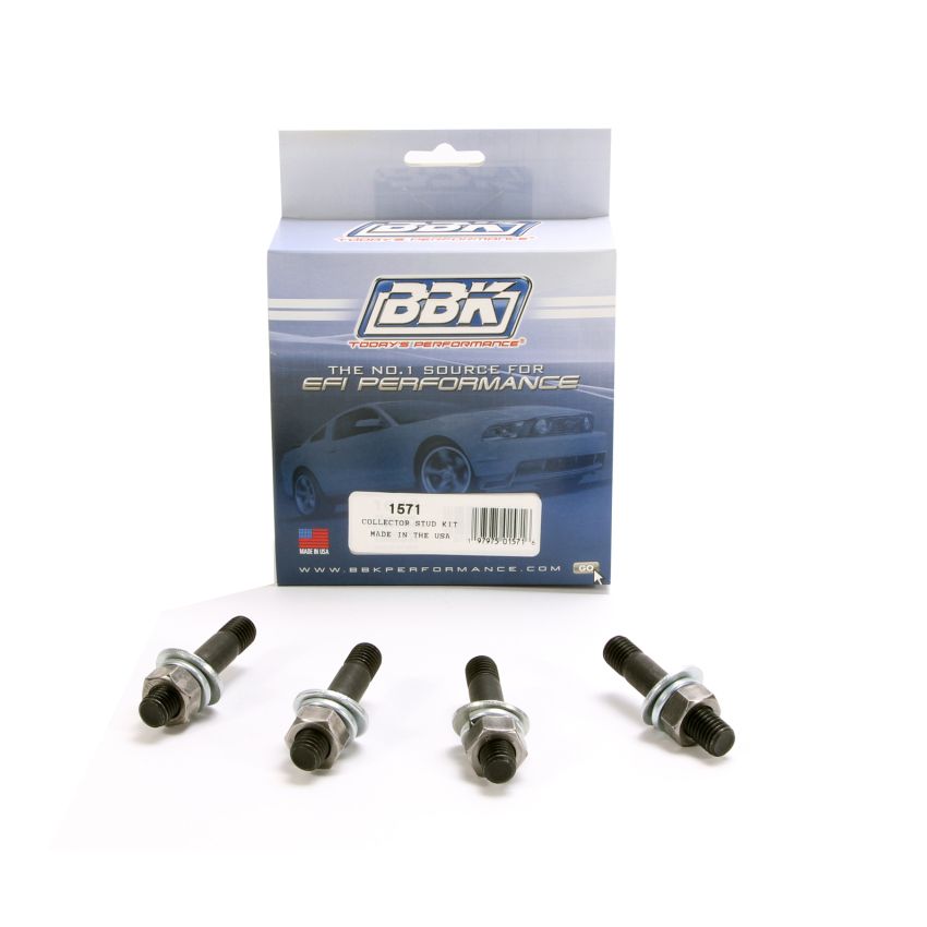 BBK Performance Parts 1571 BBK EXHAUST HEADER COLLECTOR STUD KIT (4 PCS+WASHERS & NUTS)