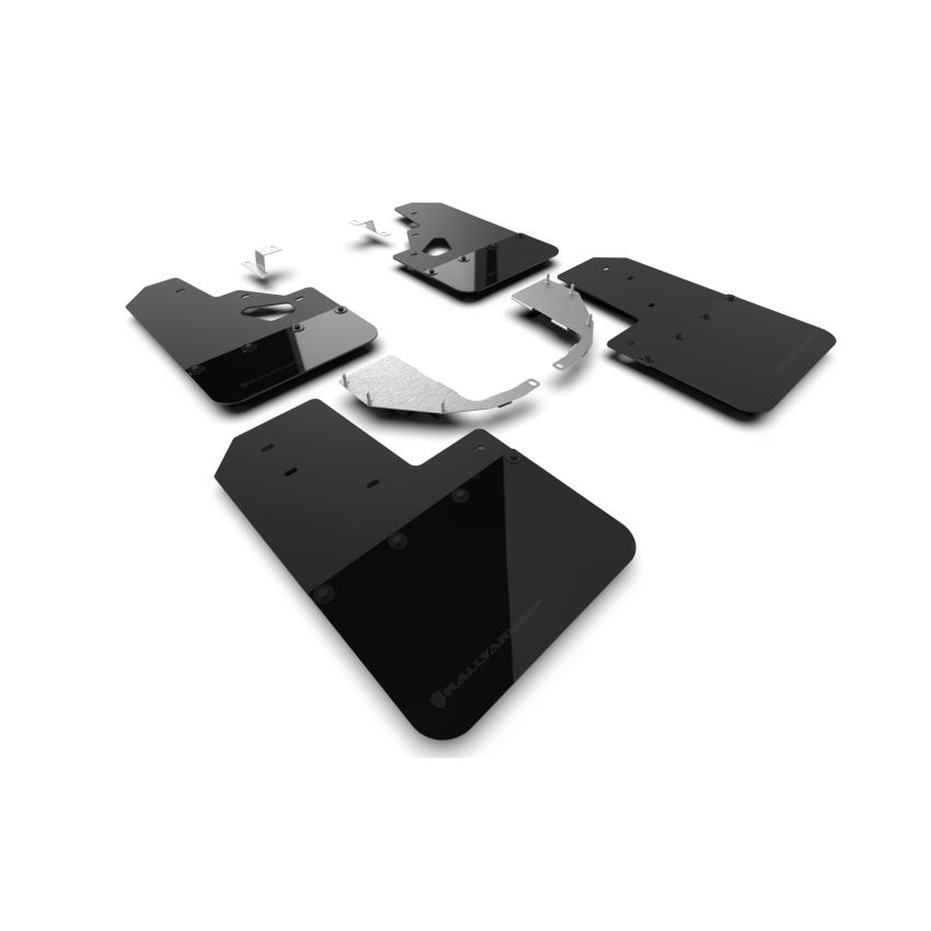Rally Armor MF85-RR-ST-MBK Black Mud Flap/Metallic Black Logo