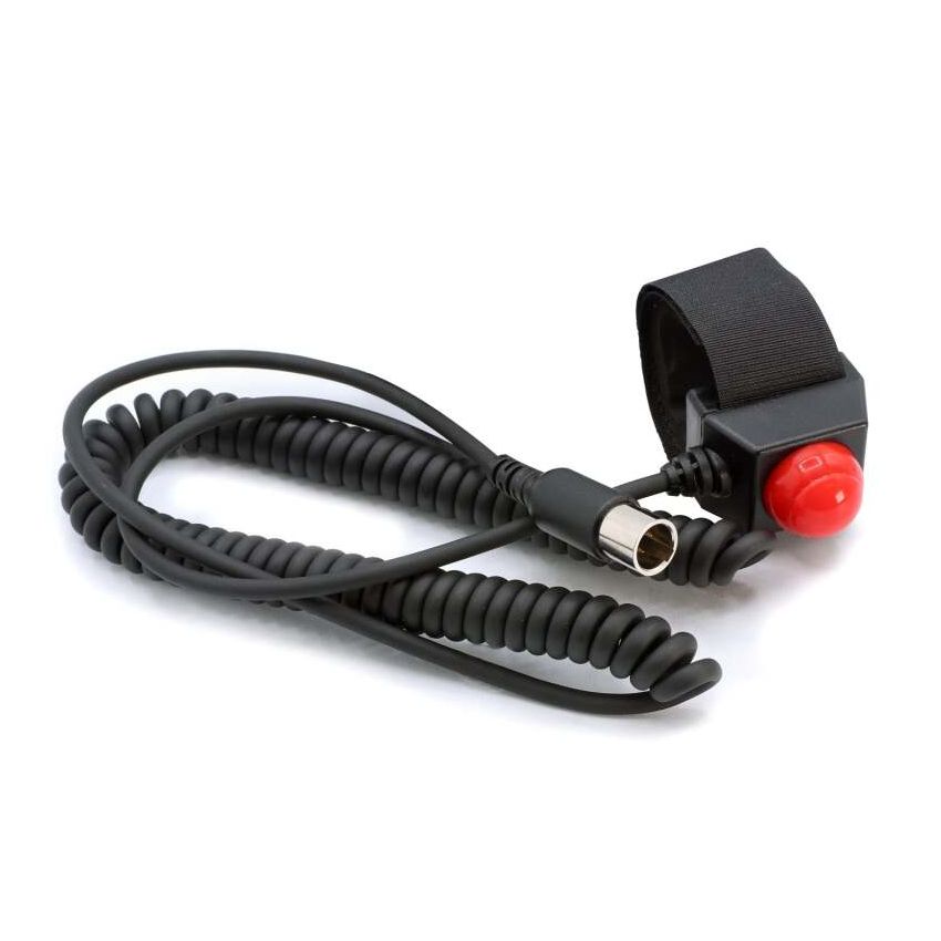 Rugged Radios PTT-VM2 Velcro Mount Steering Wheel Push to Talk (PTT) with Coil Cord for Car Harnesses