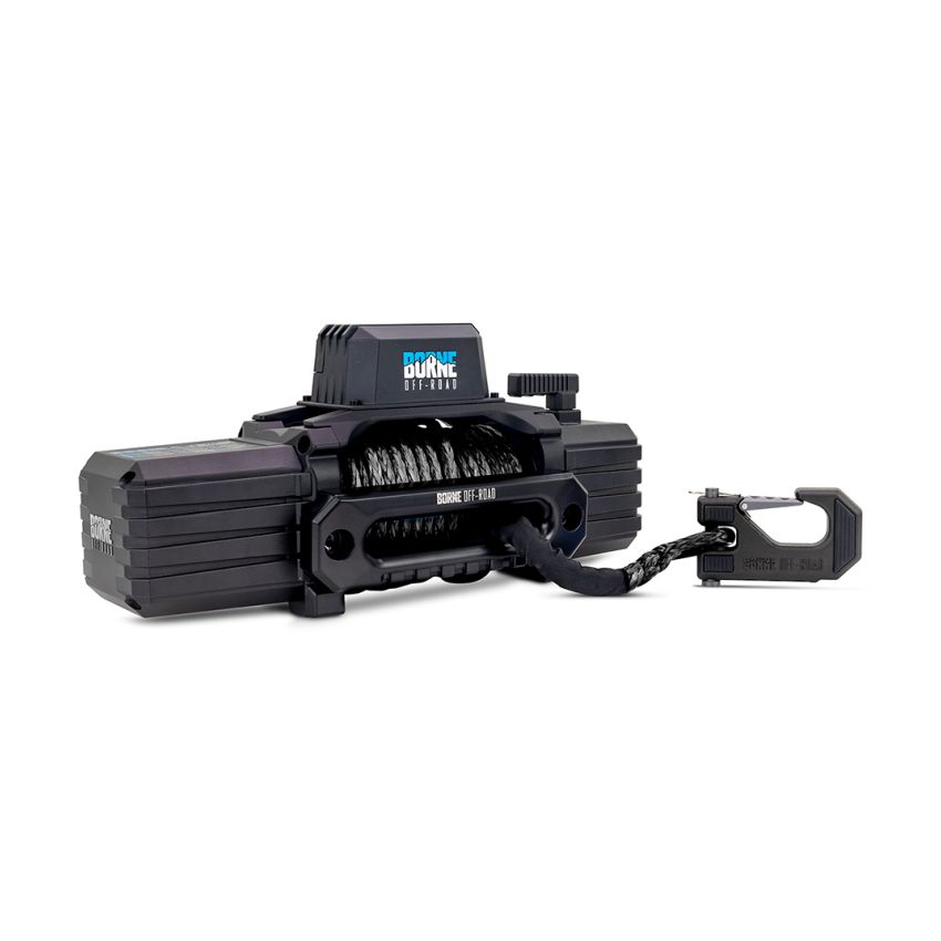 Borne Off-Road BNWN-12-SBK 12K Winch - Black Synthetic Rope