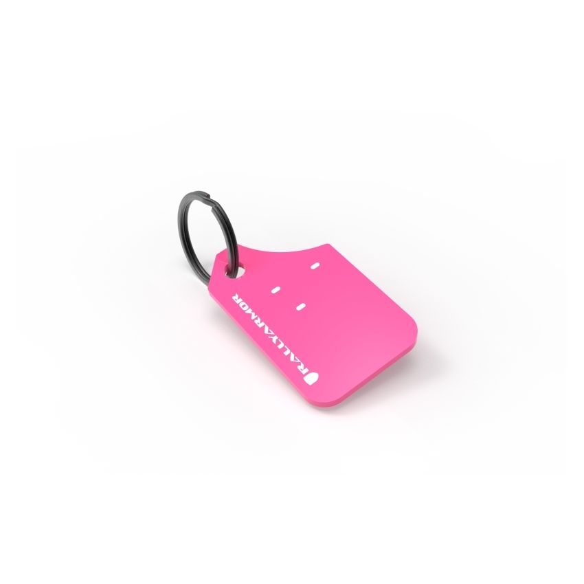 Rally Armor RAKEYCHNPK Pink Key Chain White Logo
