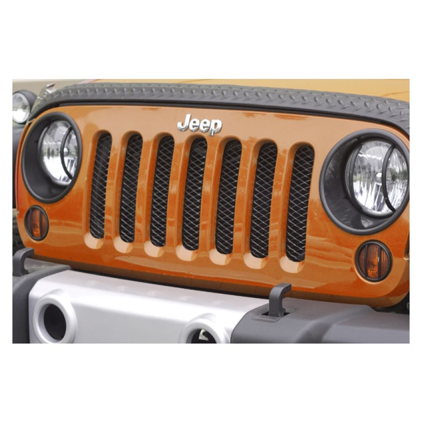 Mesh Grille Insert  Blac k 07-18 Jeep Wrangler