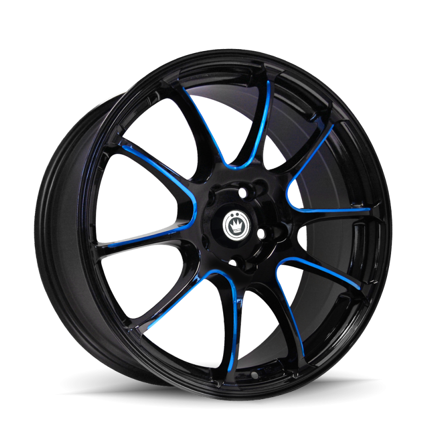 Konig Illusion 17x7 5x114.3 ET40 Black/Ball Cut Blue