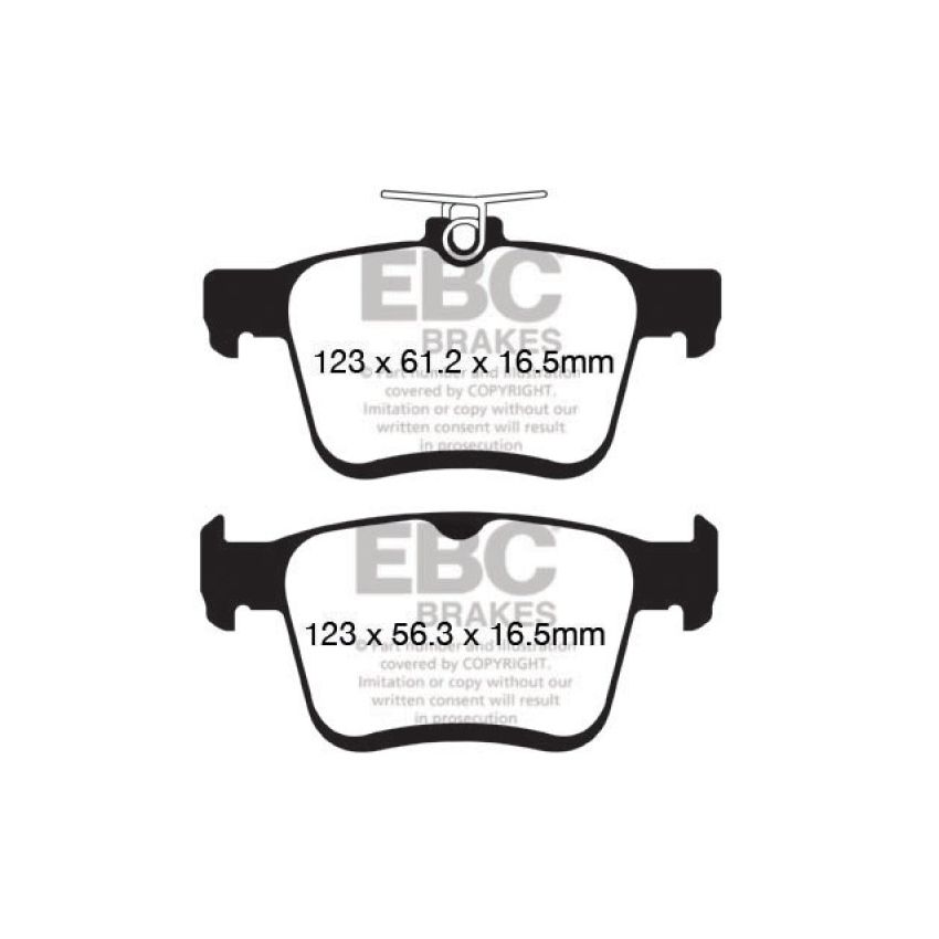 EBC DP22153 14+ Audi A3 1.8 Turbo (w/Electronic Parking Brake) Greenstuff Rear Brake Pads