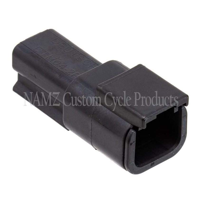 NAMZ MDR-2B Deutsch DTM 2-Position Receptacle w/2 Stamped Terminals & Wedgelock - Black (HD 74102-98BK)