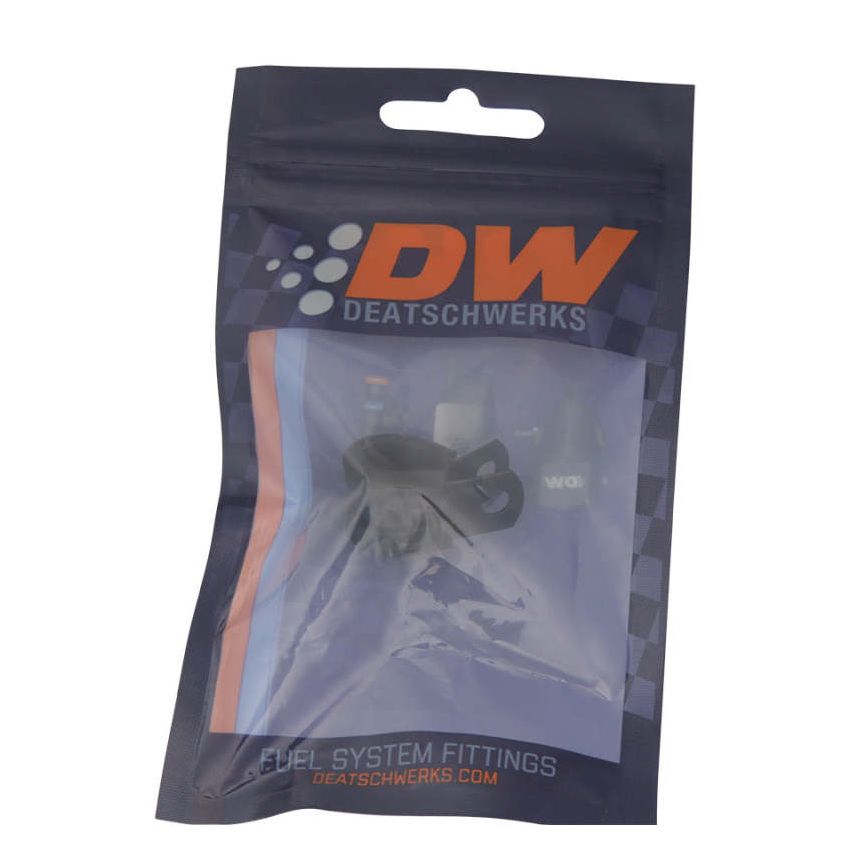 DeatschWerks Rubber Cushioned P-Clamp for 6AN Hose - 9.5mm Clamp Id - Anodized Matte Black