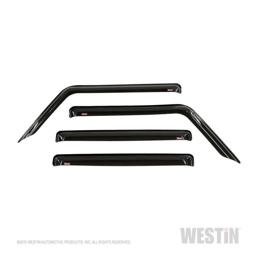 Westin 2018-2019 Jeep Wrangler JL Unlimited Wade Slim Wind Deflector 4pc - Smoke