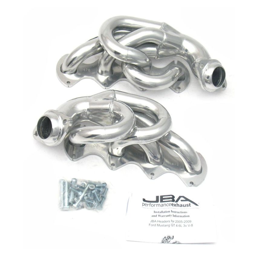 JBA 05-10 Ford Mustang 4.6L 3V 1-5/8in Primary Silver Ctd Cat4Ward Header