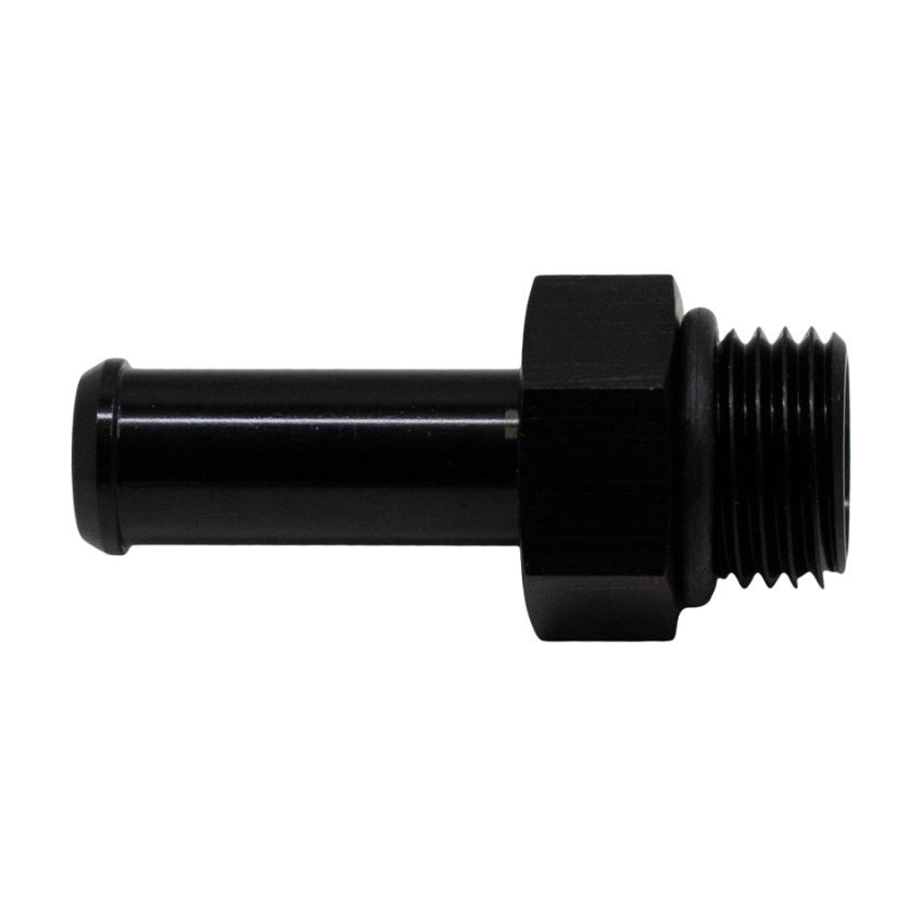 DeatschWerks 6AN ORB Male to 3/8in Male Barb Fitting (Incl O-Ring) - Anodized Matte Black