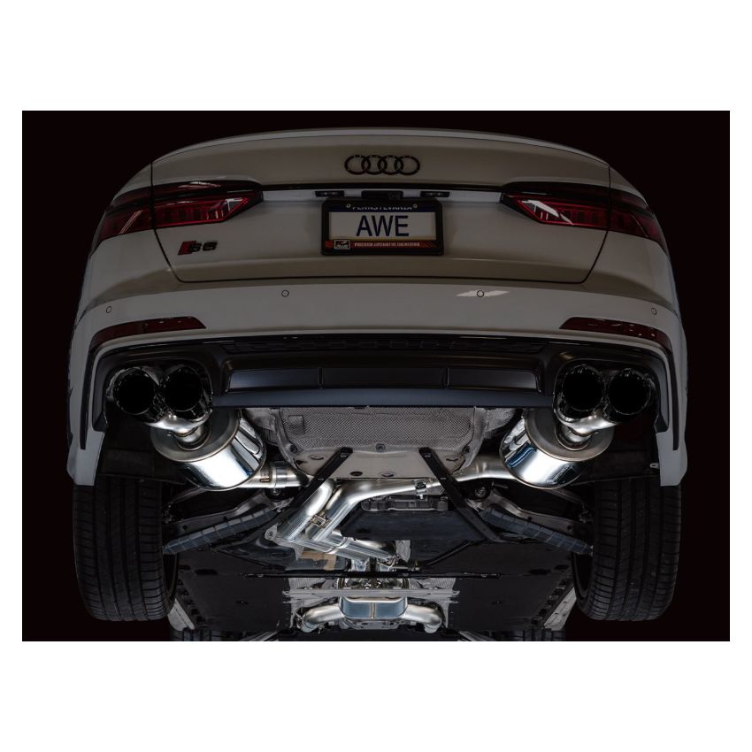 AWE Tuning 3015-43107 19-23 Audi C8 S6/S7 2.9T V6 AWD Touring Edition Exhaust - Diamond Black Tips