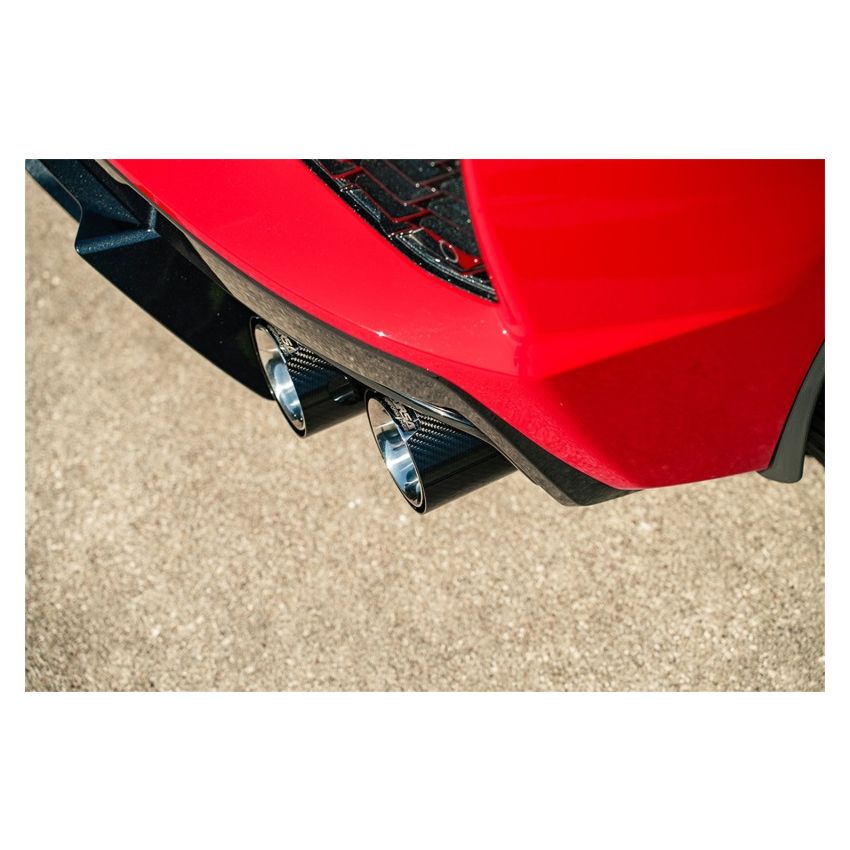 CORSA Performance 21100CF Corsa 2020-2024 Chevrolet Corvette C8 RWD 3in Valved Cat-Back w/ 4.5in Carbon Fiber Polished Tips