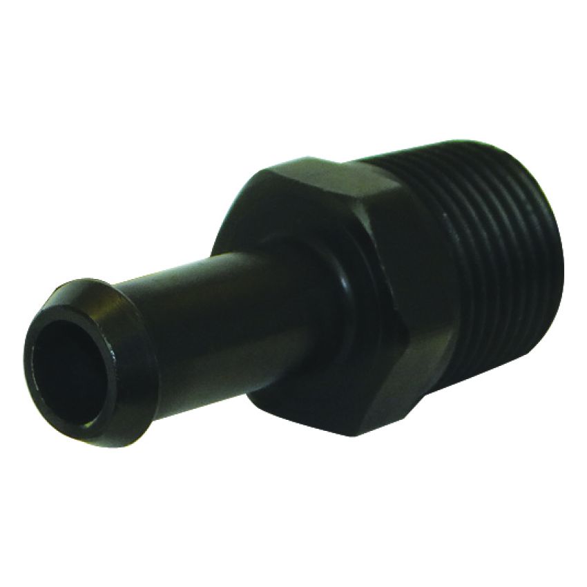 Moroso 65381 Air/Oil Separator Fuel Line Fitting - 3/8in to 3/8in Hose - Straight - Black - Single