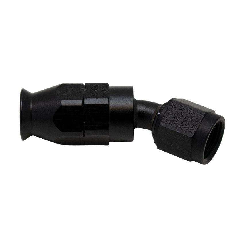 DeatschWerks 6 AN Female Flare Swivel 30-Degree Hose End PTFE - Anodized Matte Black