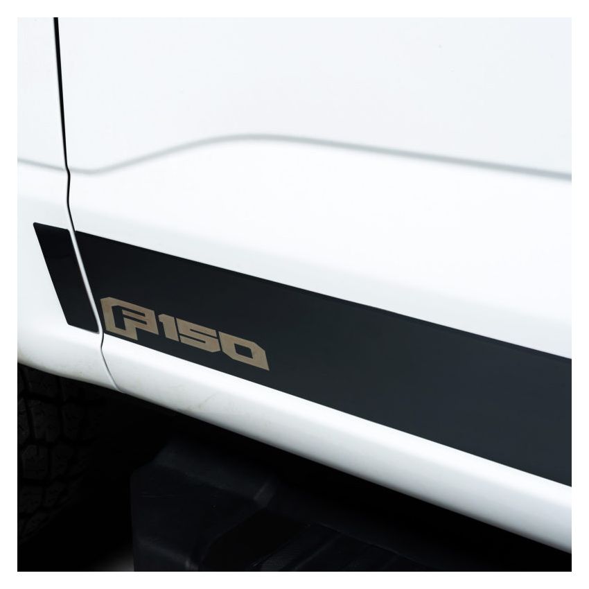 Putco 2021 Ford F-150 Super 6.5ft Short Box Ford Licensed Blk Platinum Rocker Panels (4.25in 12pc)