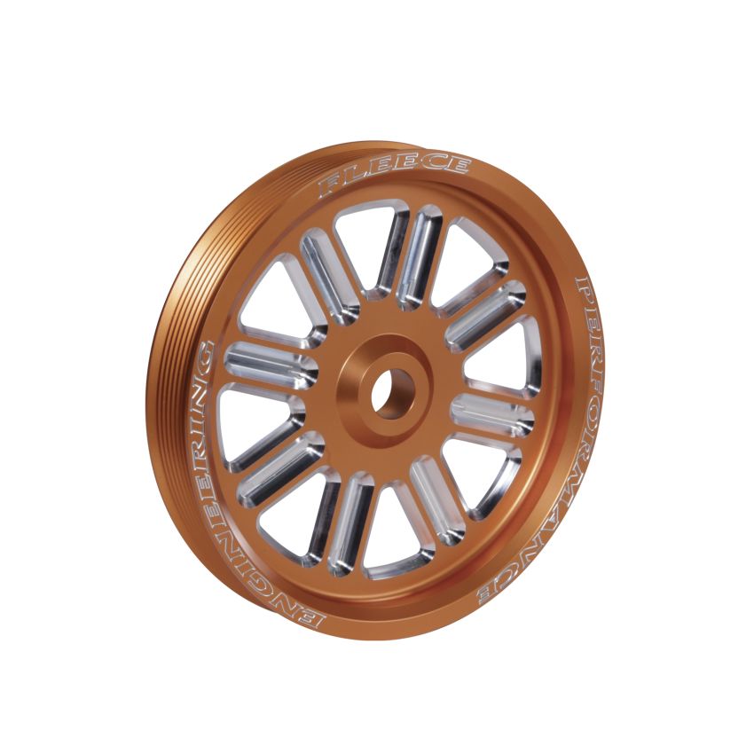 Fleece Performance Dodge Cummins Dual Pump Spoke Pulley (For Use w/ FPE Dual Pump Bracket) Orange