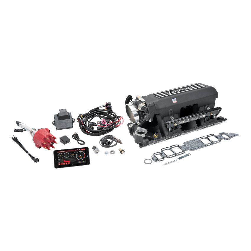 Edelbrock 35883 Pro Flo 4 XT EFI System Seq Port BBC Rect Port Std Deck 775 Max HP 60lb/hr Black Finish