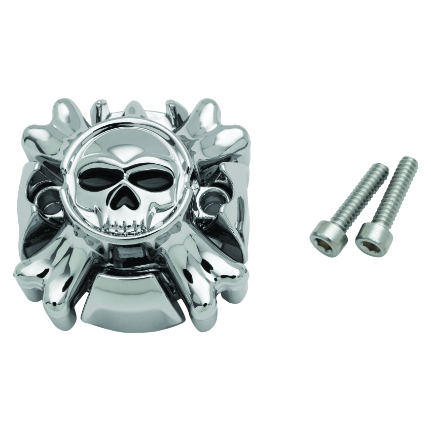 Kuryakyn 6281 Replacement Zombie Grip Emblems Without Throttle Boss Chrome