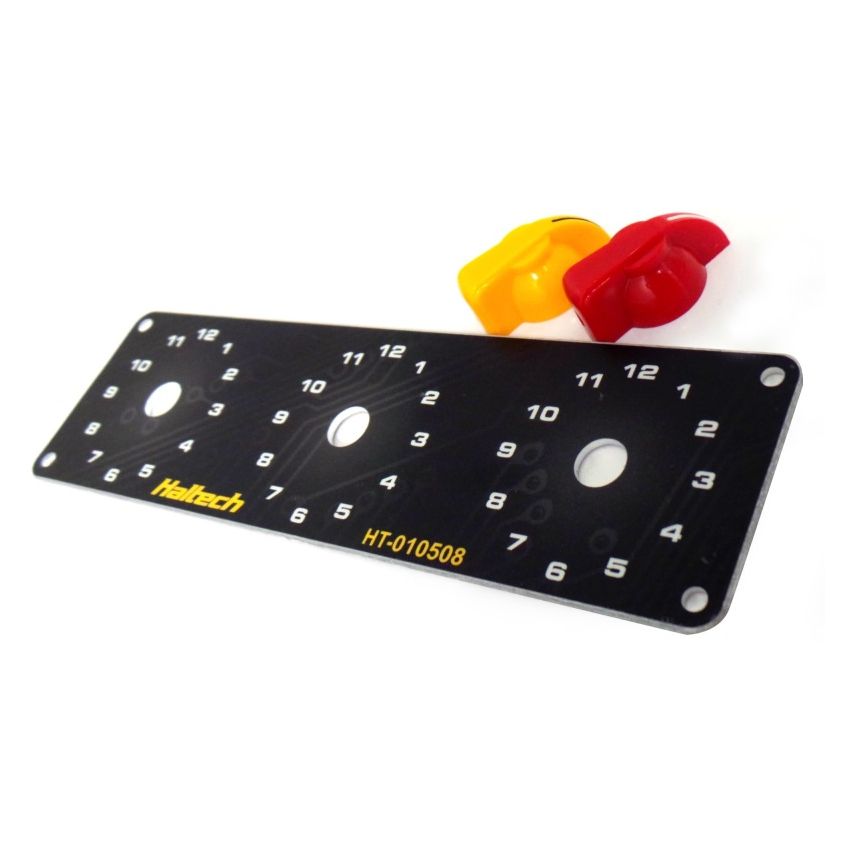 Haltech HT-010510 Triple Switch Panel Kit w/Yellow & Red Knobs