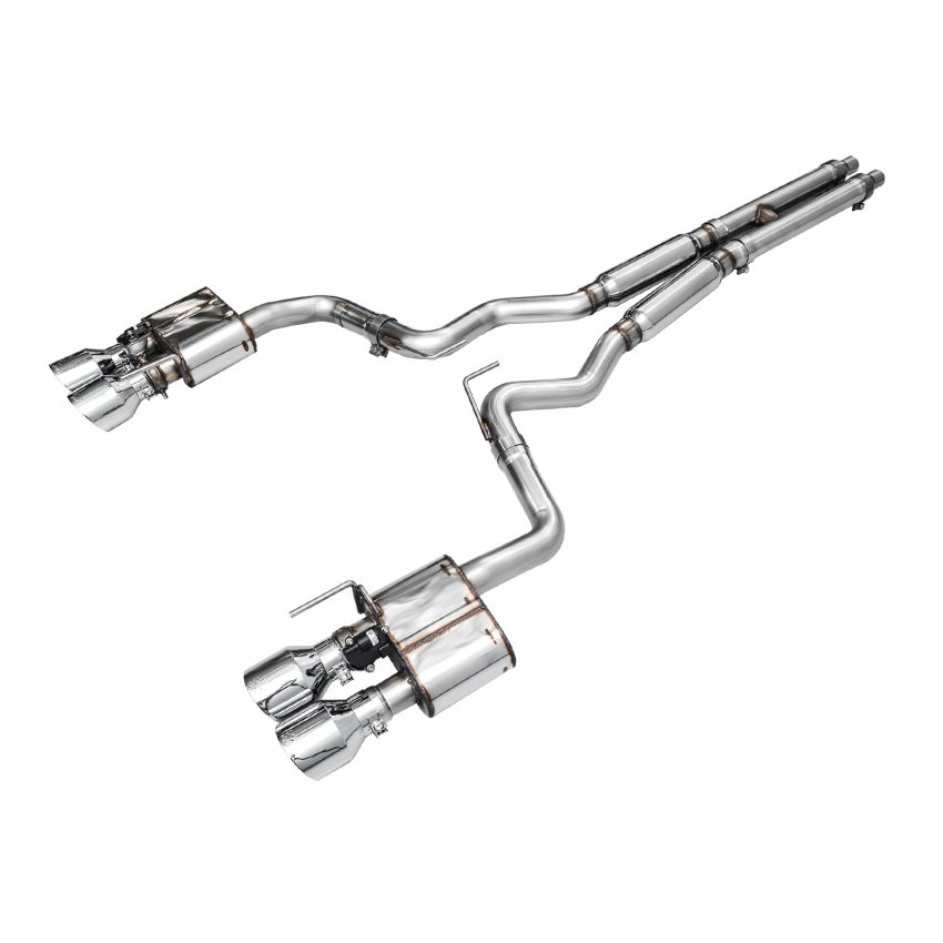 AWE Tuning 3025-42375 AWE 2024 Ford Mustang Dark Horse S650 RWD SwitchPath Catback Exhaust w/ Quad Chrome Silver Tips