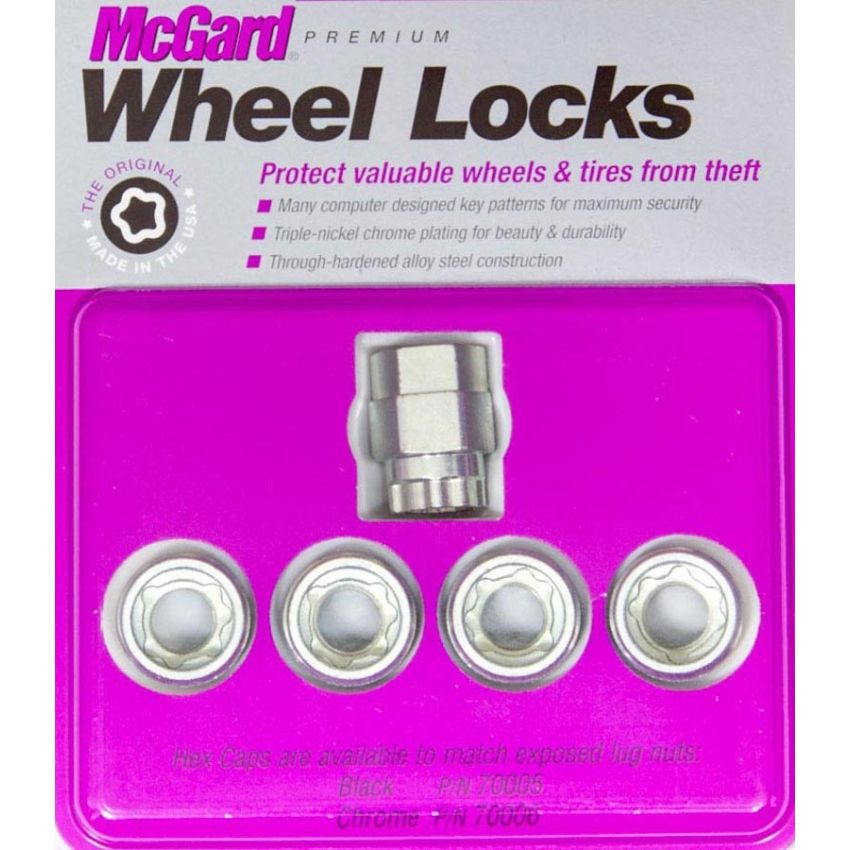 McGard Wheel Lock Nut Set - 4pk. (Under Hub Cap / Cone Seat) M12X1.5 / 19mm & 21mm Hex / .775in. L