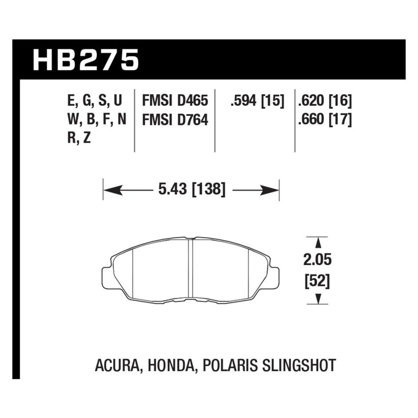 Hawk Performance HB275S.594 HT-10 Disc Brake Pad