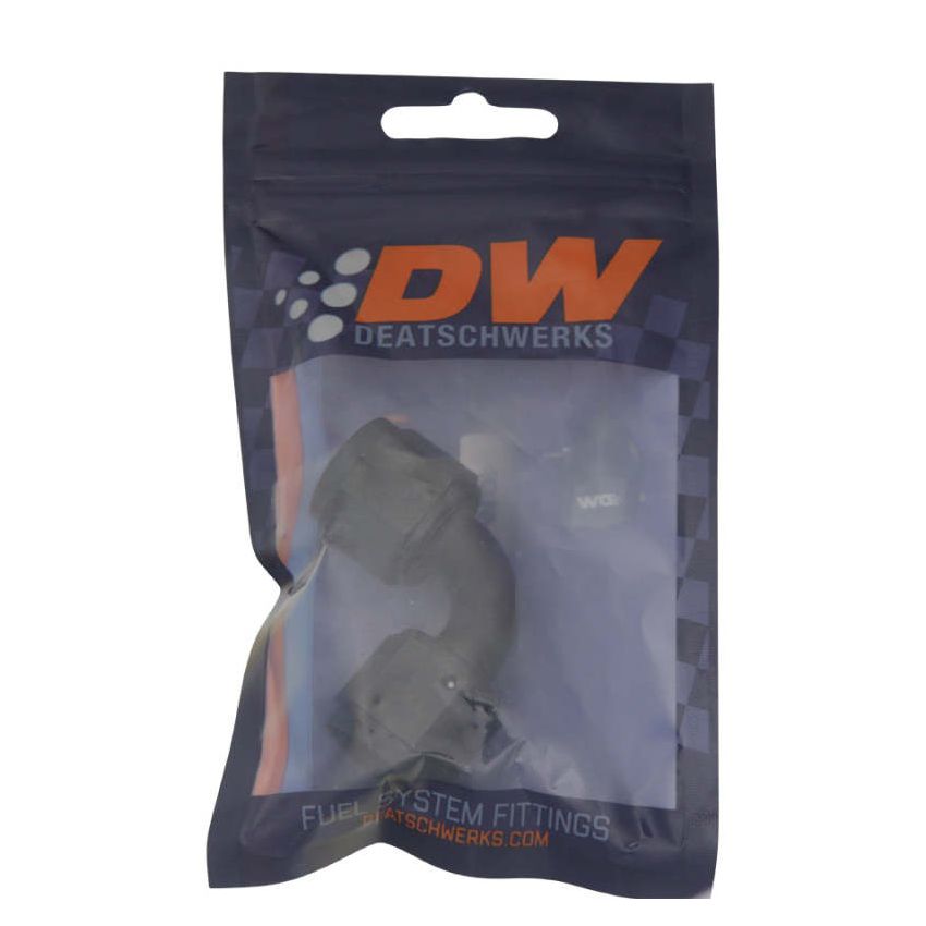 DeatschWerks 6-02-0216-B 8AN Flare Female Swivel 90-Degree to 8AN Flare Female Swivel - Anodized Matte Black