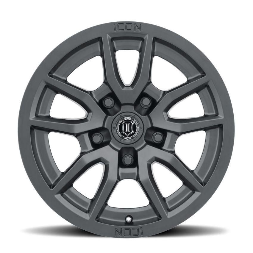 ICON 2617855557SB Vector 5 17x8.5 5x150 25mm Offset 5.75in BS 110.1mm Bore Satin Black Wheel