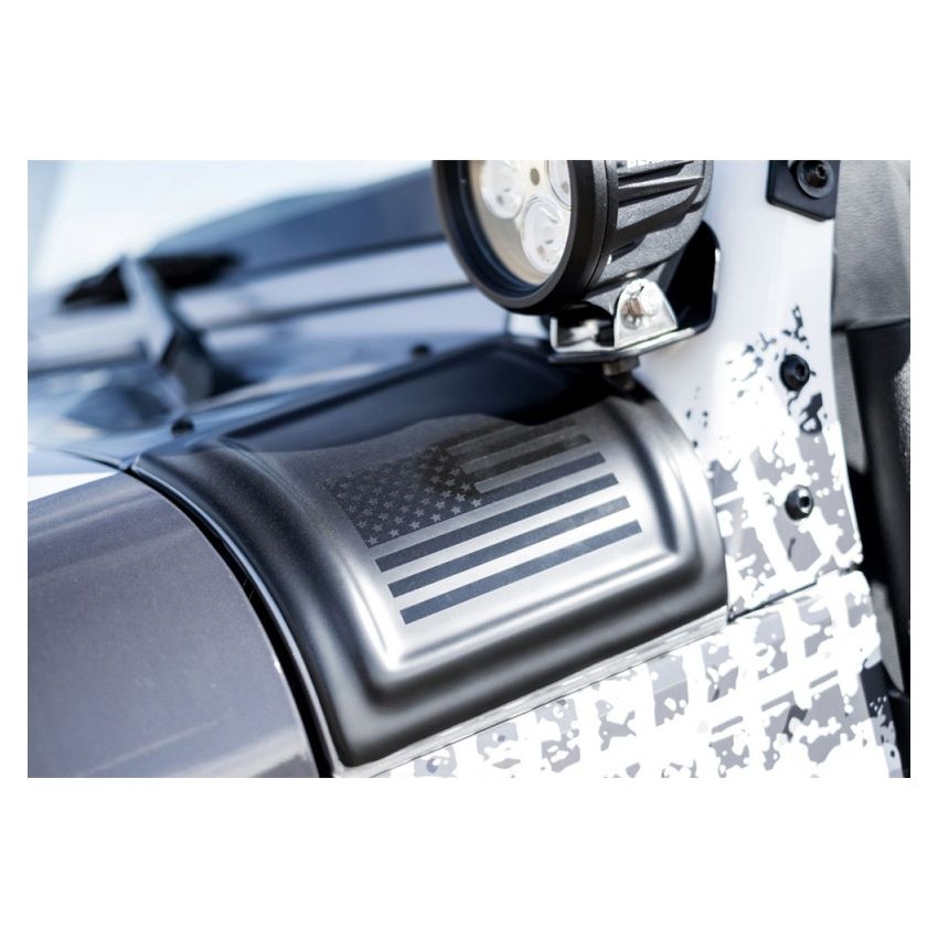 Rampage 2007-2018 Jeep Wrangler(JK) Cowl Cover 2-Door Cowl Cover With American Flag - Black