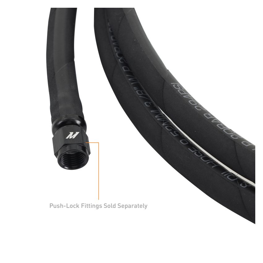 Mishimoto MMHOSE-PL-04-120 Push Lock Hose, Black, -4AN, 120in Length