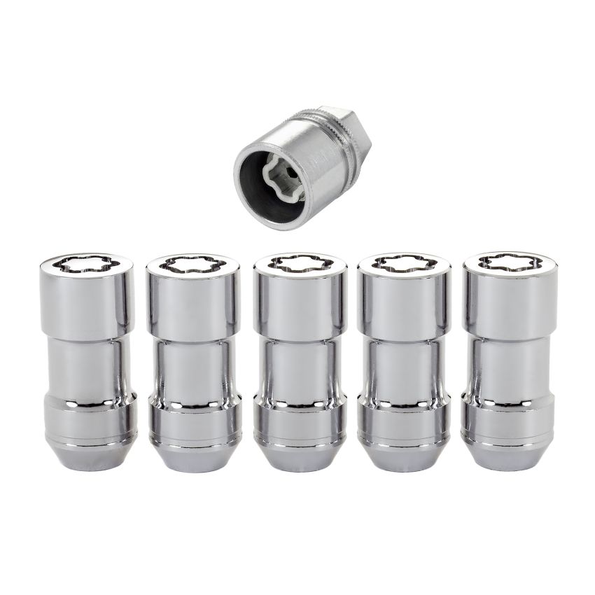McGard Wheel Lock Nut Set - 5pk. (Cone Seat) M14X1.5 / 22mm Hex / 1.965in. Length - Chrome