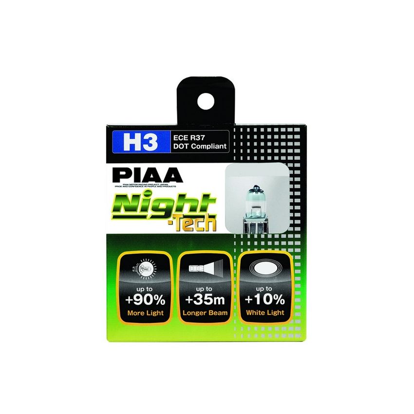 PIAA 10703 PIAA H3 Night Tech Twin Pack Halogen Bulbs