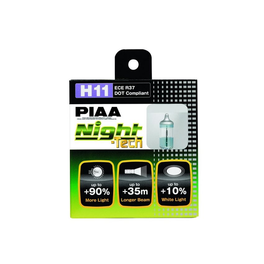 PIAA 10711 PIAA H11 Night Tech Twin Pack Halogen Bulbs