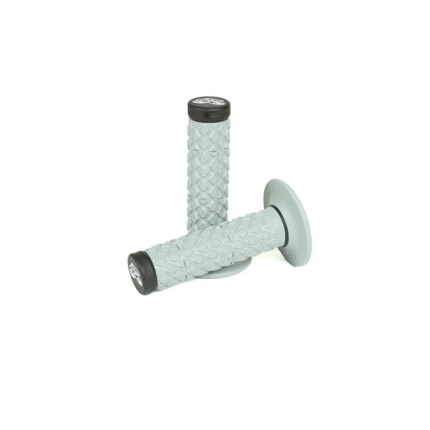 Renthal G202 Soft/Firm MX Dual Compound Grips Tapered 1/2 Waffle - Gray/Black