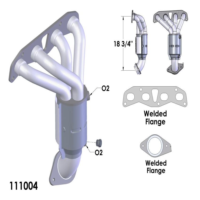 OEM Industries 111004 EXHAUST MANIFOLD WITH INTEGRATED CATALYTIC CONVERTER